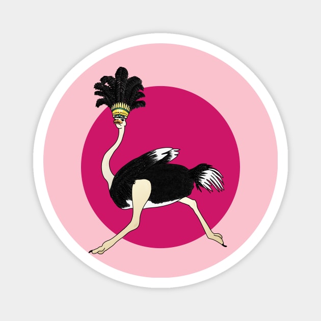 Cabaret ostrich Magnet by GribouilleTherapie